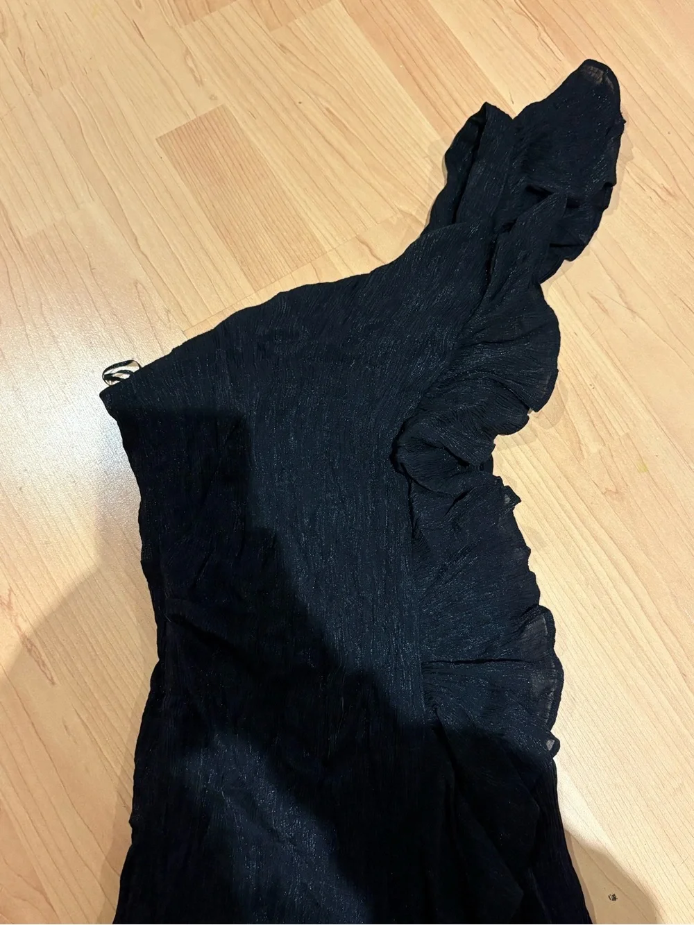 Mable Black One-Shoulder Ruffle Dress - Picture 3 of 5